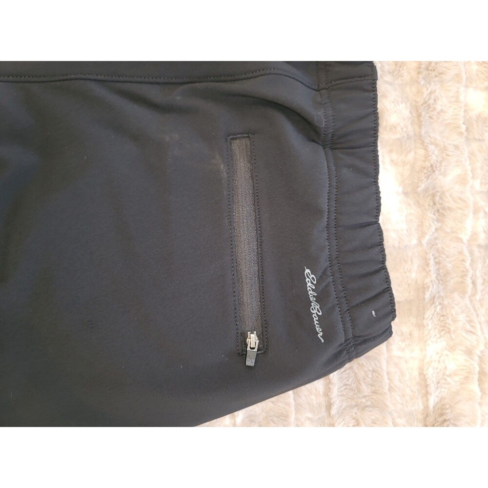 Eddie Bauer Women's Black Fleece Lined Pants Medium Elastic Waist Drawstring - Picture 2 of 6